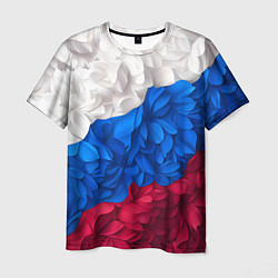 Футболка мужская Флаг России из цветов, цвет: 3D-принт