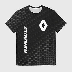 Футболка мужская Renault карбоновый фон, цвет: 3D-принт