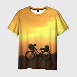 Футболка мужская Велосипед на закате, цвет: 3D-принт