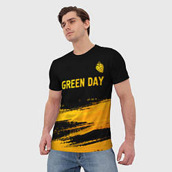 Футболка мужская Green Day - gold gradient: символ сверху, цвет: 3D-принт — фото 2