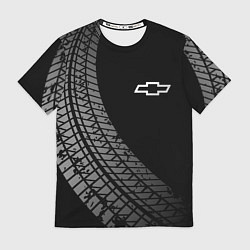 Футболка мужская Chevrolet tire tracks, цвет: 3D-принт