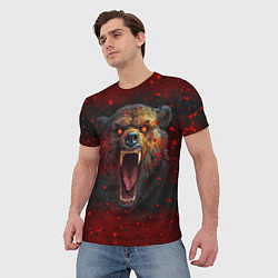 Футболка мужская Злой медведь, цвет: 3D-принт — фото 2