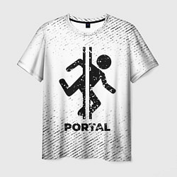 Футболка мужская Portal с потертостями на светлом фоне, цвет: 3D-принт