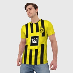Футболка мужская Марко Ройс Боруссия Дортмунд форма 2223 домашняя, цвет: 3D-принт — фото 2