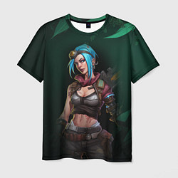 Футболка мужская Jinx art green Arcane League of Legends, цвет: 3D-принт