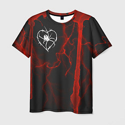 Мужская футболка Гранж, разводы и паук