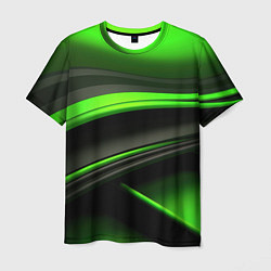 Футболка мужская Black green textureпоп, цвет: 3D-принт