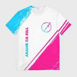 Футболка мужская Akame ga Kill neon gradient style: надпись, символ, цвет: 3D-принт
