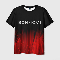 Футболка мужская Bon Jovi red plasma, цвет: 3D-принт
