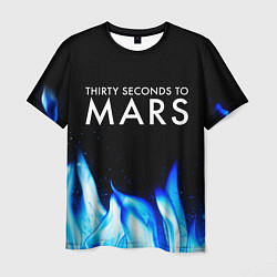 Футболка мужская Thirty Seconds to Mars blue fire, цвет: 3D-принт