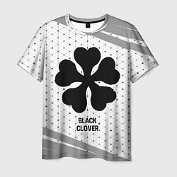 Футболка мужская Black Clover glitch на светлом фоне, цвет: 3D-принт