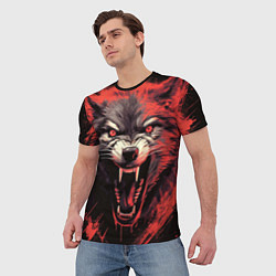 Футболка мужская Злой волк, цвет: 3D-принт — фото 2
