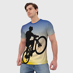 Футболка мужская Прыжок велосипедиста, цвет: 3D-принт — фото 2