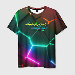 Футболка мужская Cyberpunk 2077 phantom liberty logo neon, цвет: 3D-принт