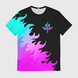 Футболка мужская Manowar неоновый огонь, цвет: 3D-принт