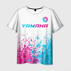 Футболка мужская Yamaha neon gradient style: символ сверху, цвет: 3D-принт
