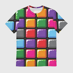 Футболка мужская Пиксельные кубики, цвет: 3D-принт