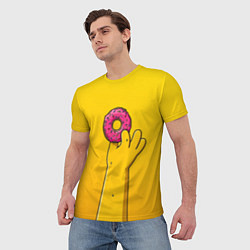 Футболка мужская Гомер и пончик, цвет: 3D-принт — фото 2
