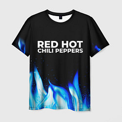 Футболка мужская Red Hot Chili Peppers blue fire, цвет: 3D-принт