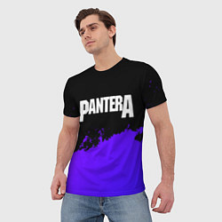 Футболка мужская Pantera purple grunge, цвет: 3D-принт — фото 2