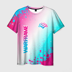 Футболка мужская Warframe neon gradient style: надпись, символ, цвет: 3D-принт