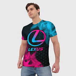 Футболка мужская Lexus - neon gradient, цвет: 3D-принт — фото 2