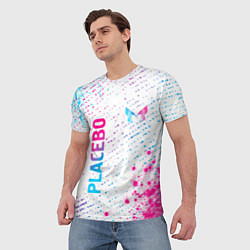 Футболка мужская Placebo neon gradient style: надпись, символ, цвет: 3D-принт — фото 2