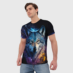 Футболка мужская Космический звездный волк, цвет: 3D-принт — фото 2