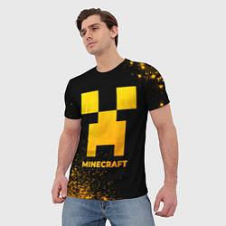 Футболка мужская Minecraft - gold gradient, цвет: 3D-принт — фото 2