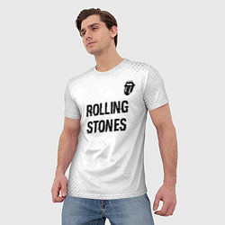 Футболка мужская Rolling Stones glitch на светлом фоне: символ свер, цвет: 3D-принт — фото 2
