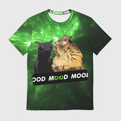 Футболка мужская Mood - коты из ТикТок, цвет: 3D-принт