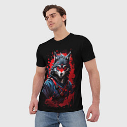 Футболка мужская Волк-самурай, цвет: 3D-принт — фото 2