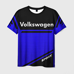Футболка мужская Volkswagen sport blue, цвет: 3D-принт