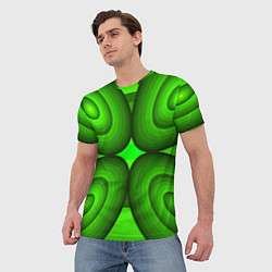 Футболка мужская Зеленые овалы, цвет: 3D-принт — фото 2