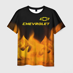 Футболка мужская Chevrolet - gold gradient: символ сверху, цвет: 3D-принт
