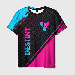 Футболка мужская Destiny - neon gradient: надпись, символ, цвет: 3D-принт