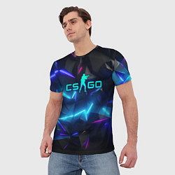 Футболка мужская CS GO neon style, цвет: 3D-принт — фото 2