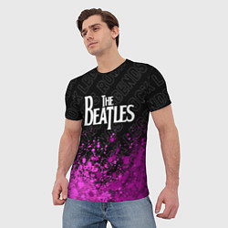 Футболка мужская The Beatles rock legends: символ сверху, цвет: 3D-принт — фото 2
