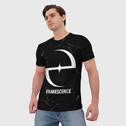 Футболка мужская Evanescence glitch на темном фоне, цвет: 3D-принт — фото 2