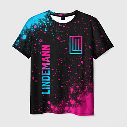 Футболка мужская Lindemann - neon gradient: надпись, символ, цвет: 3D-принт