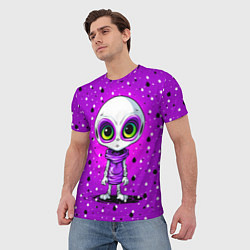 Футболка мужская Alien - purple color, цвет: 3D-принт — фото 2
