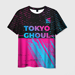 Футболка мужская Tokyo Ghoul - neon gradient: символ сверху, цвет: 3D-принт