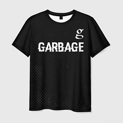Футболка мужская Garbage glitch на темном фоне: символ сверху, цвет: 3D-принт