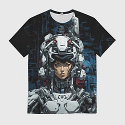 Футболка мужская Девушка в силовой броне, цвет: 3D-принт