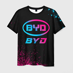 Футболка мужская BYD - neon gradient, цвет: 3D-принт