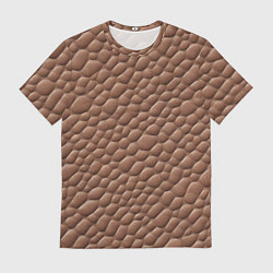 Футболка мужская Коричневая кожа крокодила, цвет: 3D-принт