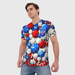 Футболка мужская Шарики триколор, цвет: 3D-принт — фото 2