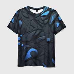Футболка мужская Blue black abstract texture, цвет: 3D-принт