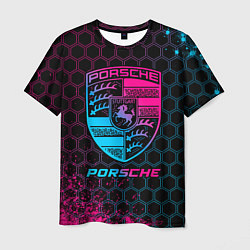 Футболка мужская Porsche - neon gradient, цвет: 3D-принт