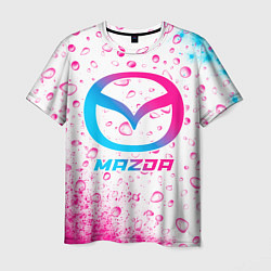Футболка мужская Mazda neon gradient style, цвет: 3D-принт